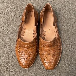 Authentic Mexican huaraches brown caramel leather like new sandalias 6 sandals
